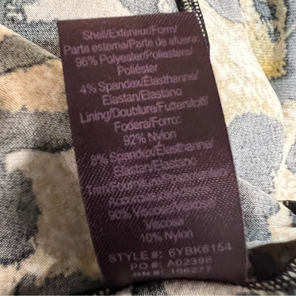 Hale Bob Animal Print Long Sleeve Faux Wrap Dress Women’s Medium - Picture 11 of 12